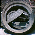 Recycling: Left over part of tyre used for feed troughs